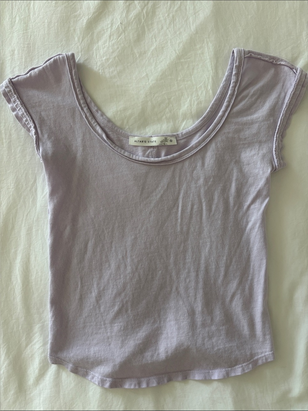 Altar'd State Lilac Short Sleeve Scoop Neck Tee